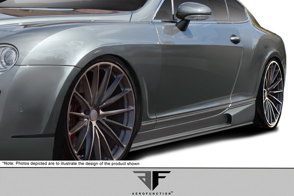 2003-2010 Bentley Continental GT GTC AF-2 Side Skirts - Signature Black - 2 Piece