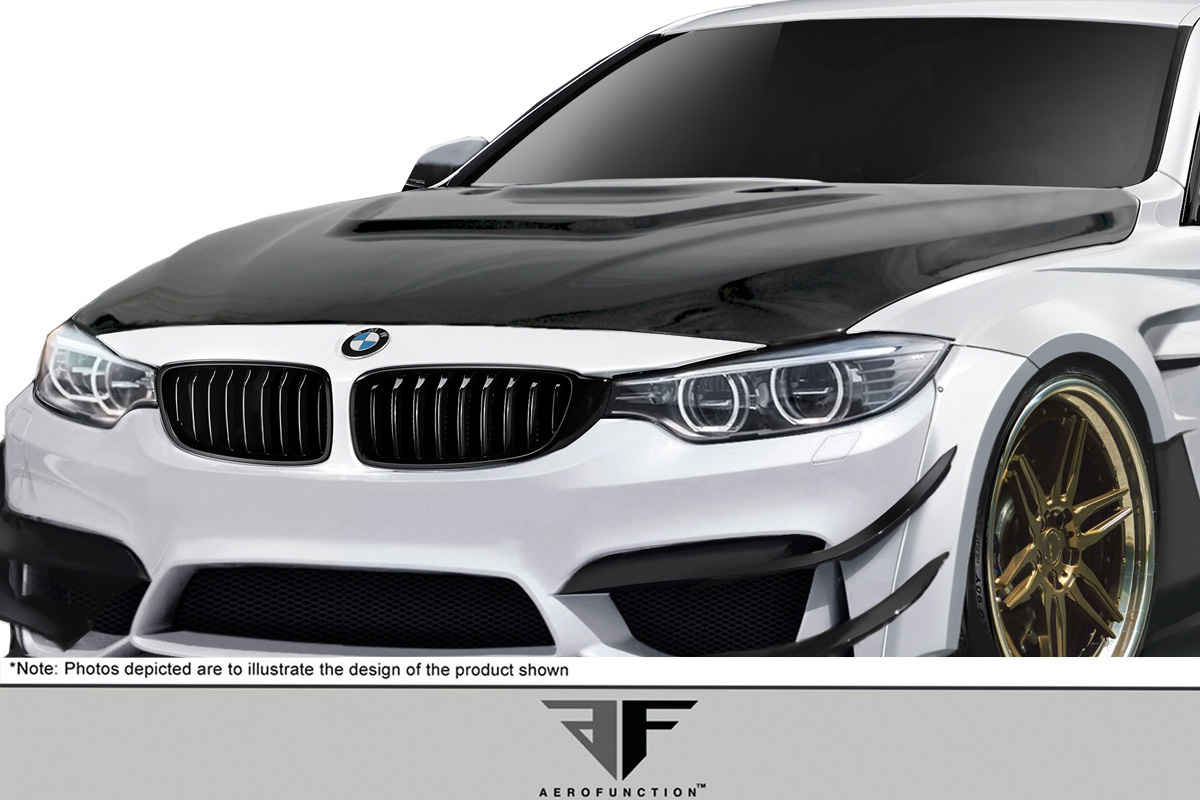 Picture of Aero Function 113593 2012-2016 BMW 3 Series F30 2014-2016 4 Series F32 AF-1 Hood, Signature Black - 1 Piece