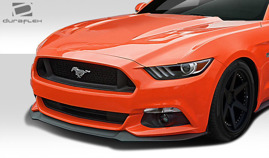 2015-2017 Ford Mustang  Performance Look Front Lip Spoiler, Signature Black - 1 Piece
