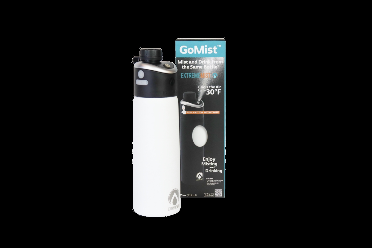 Picture of ExtremeMIST 7293412 GoMist Drinking & Misting Water Bottle - White 25oz