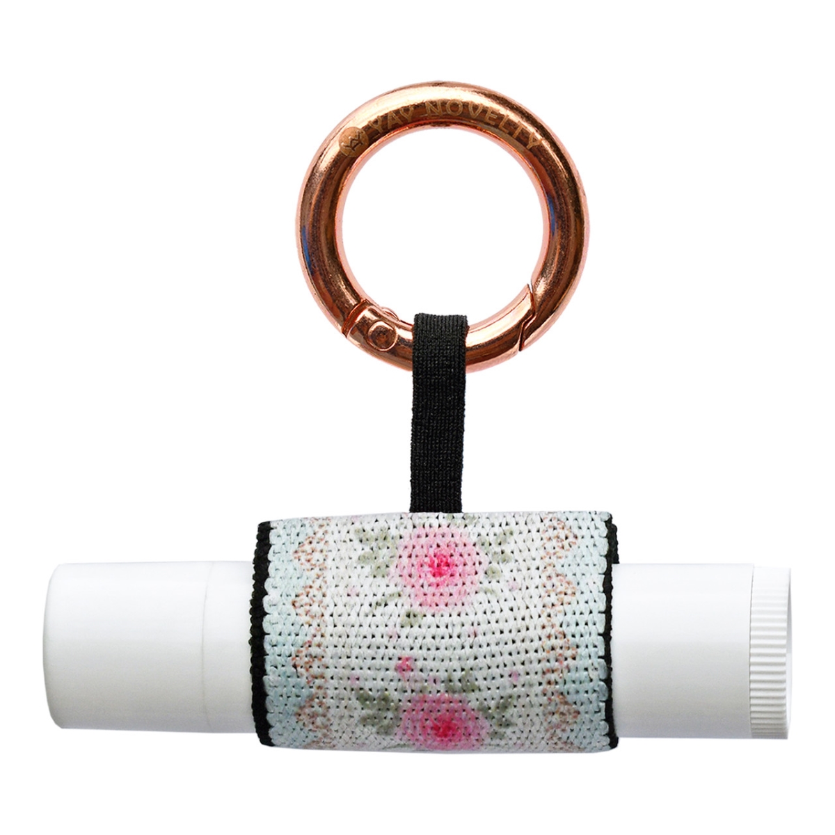 3531 Eco-Friendly Chap Stick Stylish Lip Balm Holder Keychain - Rose Lace