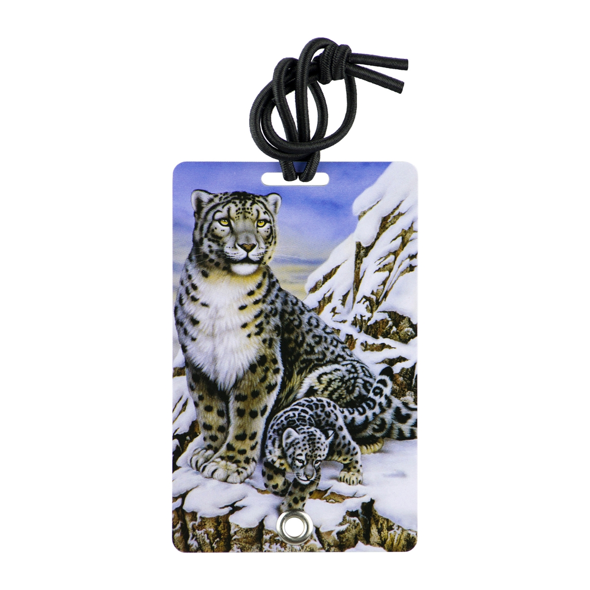 2044 Stylish & Secure Luggage Tag for Backpacks Pet Carriers & More - Snow Leopard