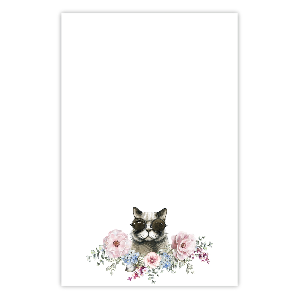 5000 5.5 x 8.5 in. 70 lbs 50 Sheet Organize with Style Illustrated Notepad for Daily Planning & To Do Lists - Cool Cat
