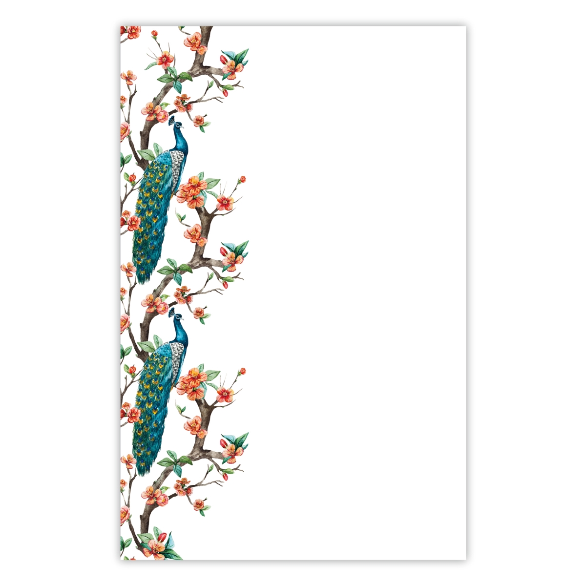 5006 5.5 x 8.5 in. 70 lbs 50 Sheet Organize with Style Illustrated Notepad for Daily Planning & To Do Lists - Peacock