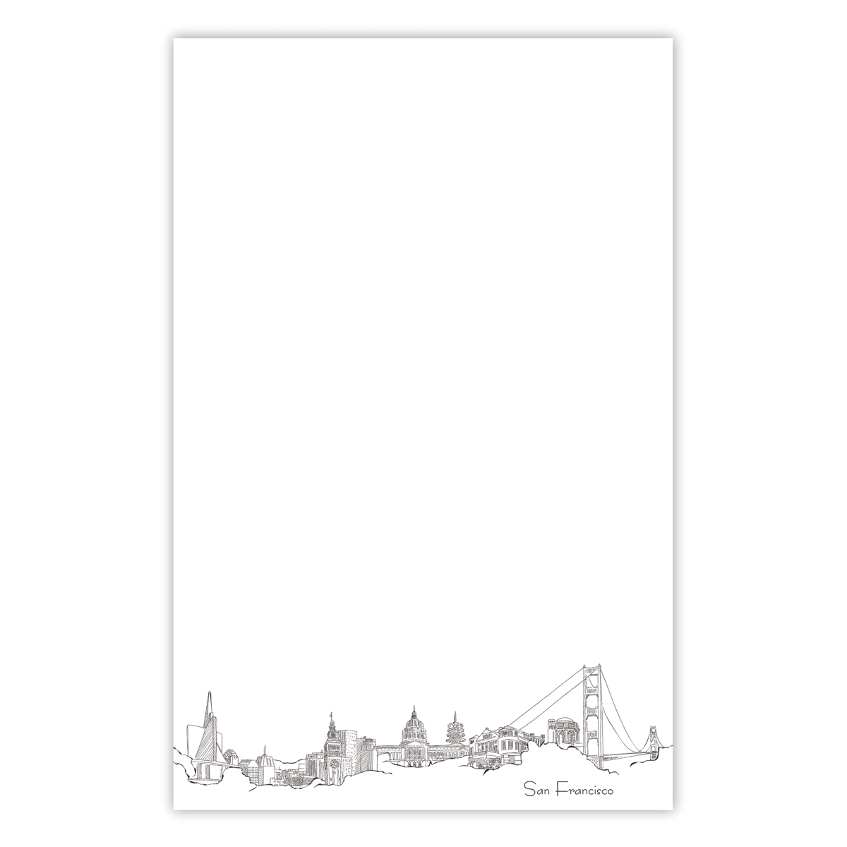 5021 5.5 x 8.5 in. 70 lbs 50 Sheet Organize with Style Illustrated Notepad for Daily Planning & To Do Lists - San Francisco