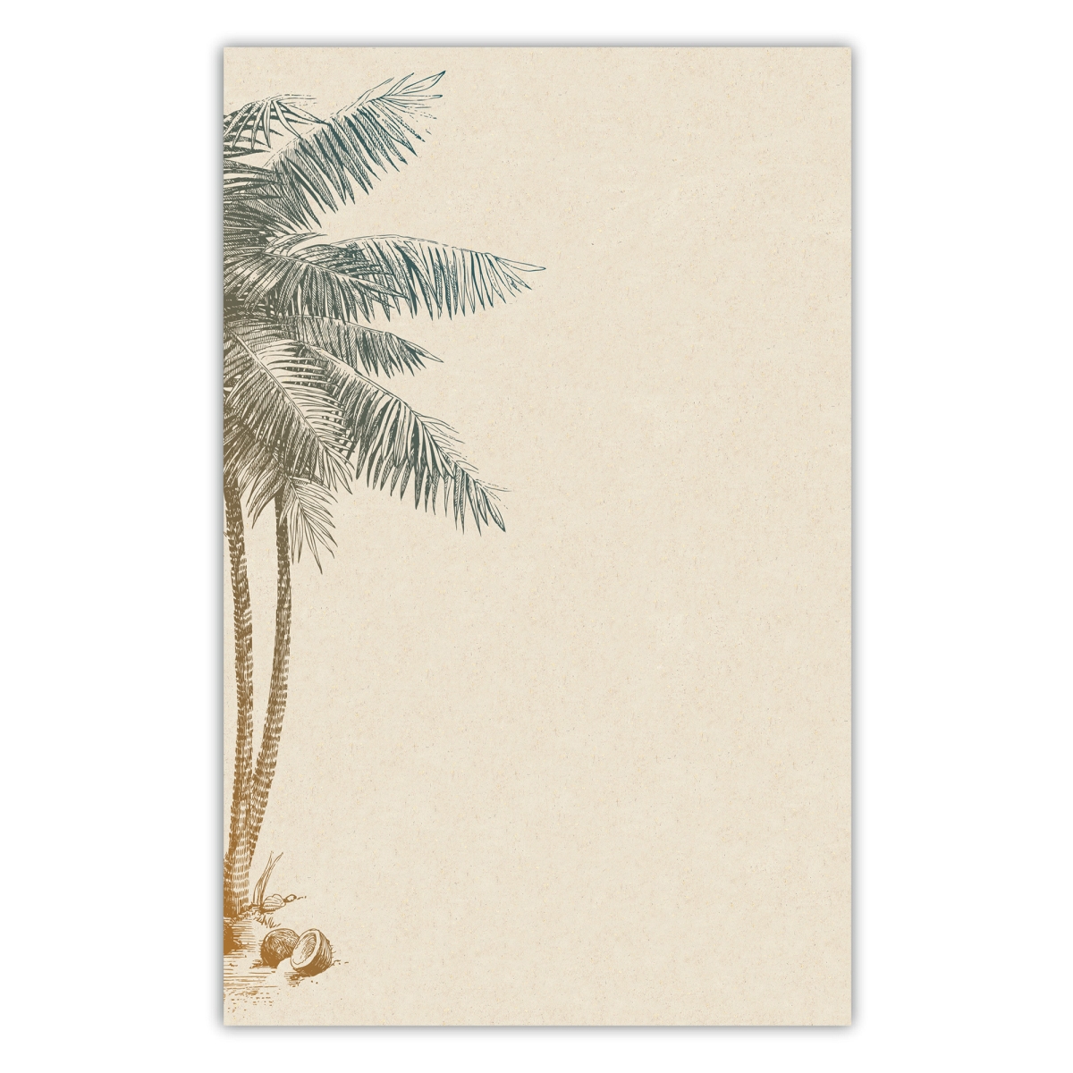 5037 5.5 x 8.5 in. 70 lbs 50 Sheet Organize with Style Illustrated Notepad for Daily Planning & To Do Lists - Coconut Tree