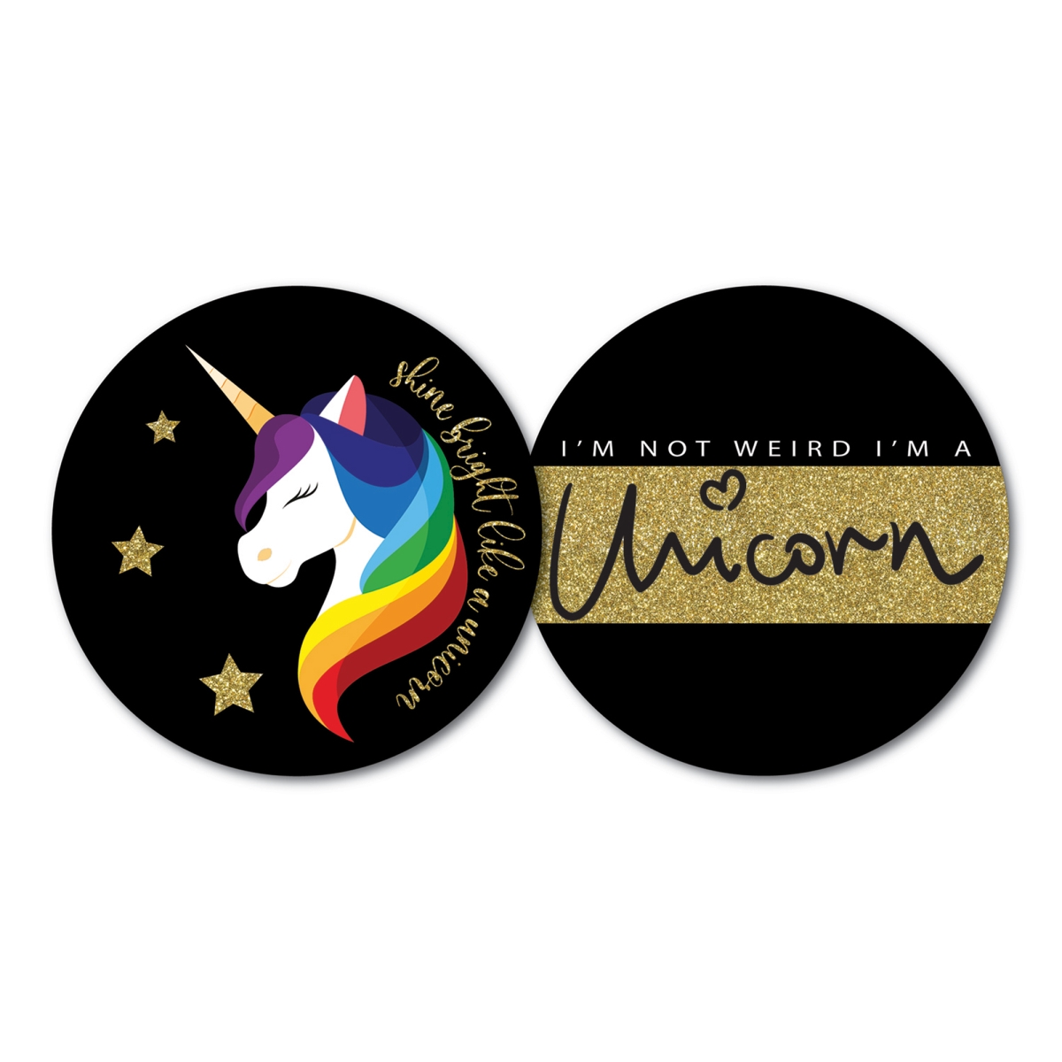 Picture of Yay Novelty 11001 Premium Reversible Paper Drink Coasters&#44; Unicorn - Set of 10