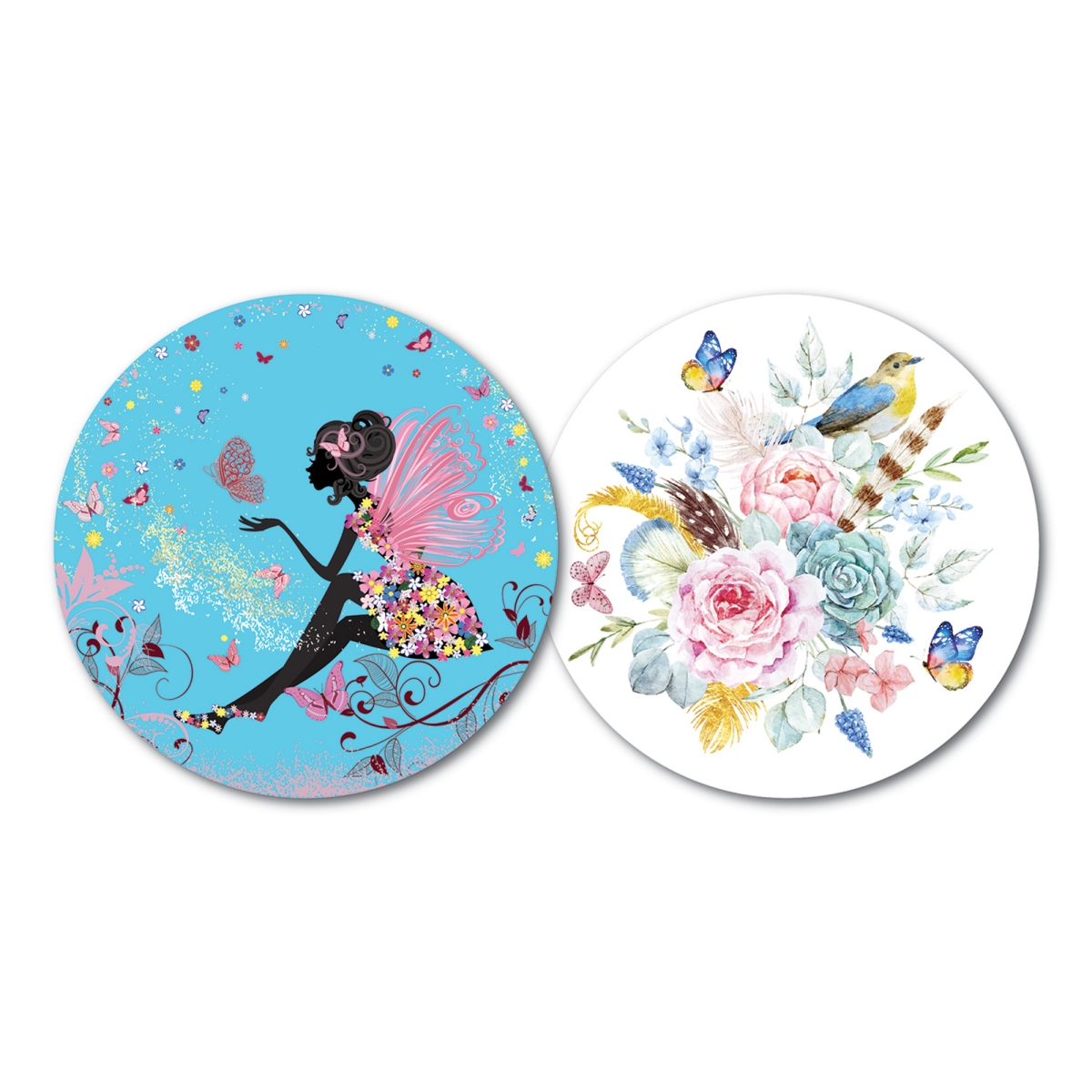 Picture of Yay Novelty 11011 Premium Reversible Paper Drink Coasters&#44; Butterfly Princess - Set of 10