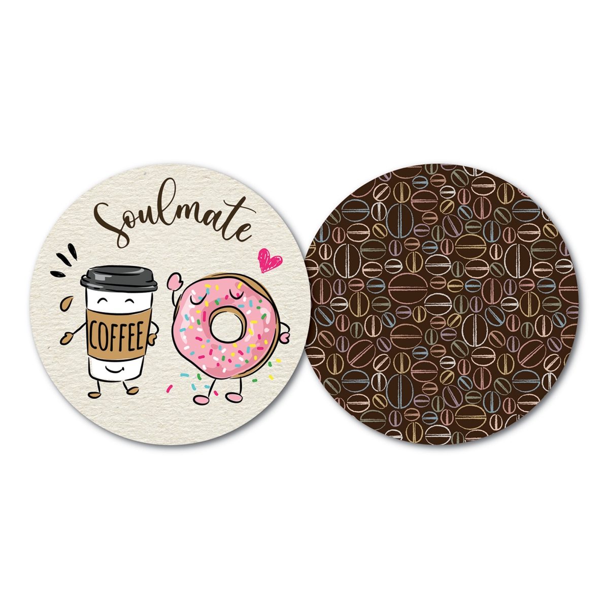Picture of Yay Novelty 11006 Premium Reversible Paper Drink Coasters&#44; Soulmate - Set of 10