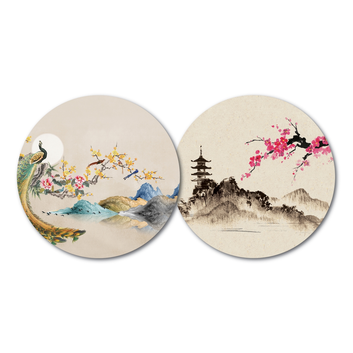 Picture of Yay Novelty 11005 Premium Reversible Paper Drink Coasters&#44; Oriental Scenery - Set of 10