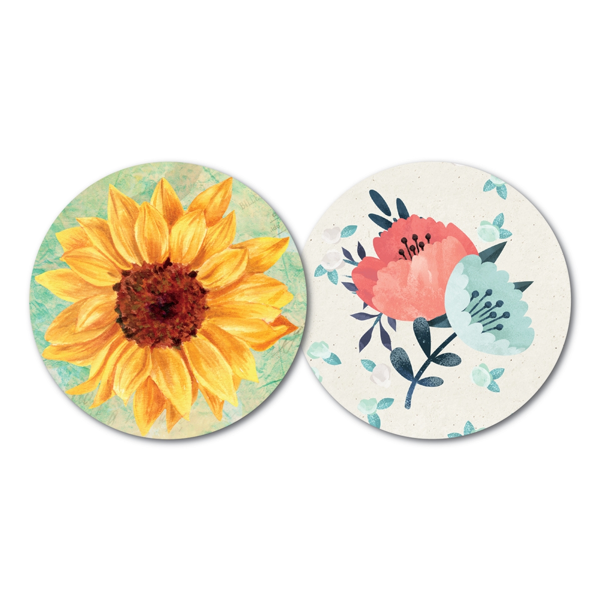 Picture of Yay Novelty 11002 Premium Reversible Paper Drink Coasters&#44; Sunflower - Set of 10