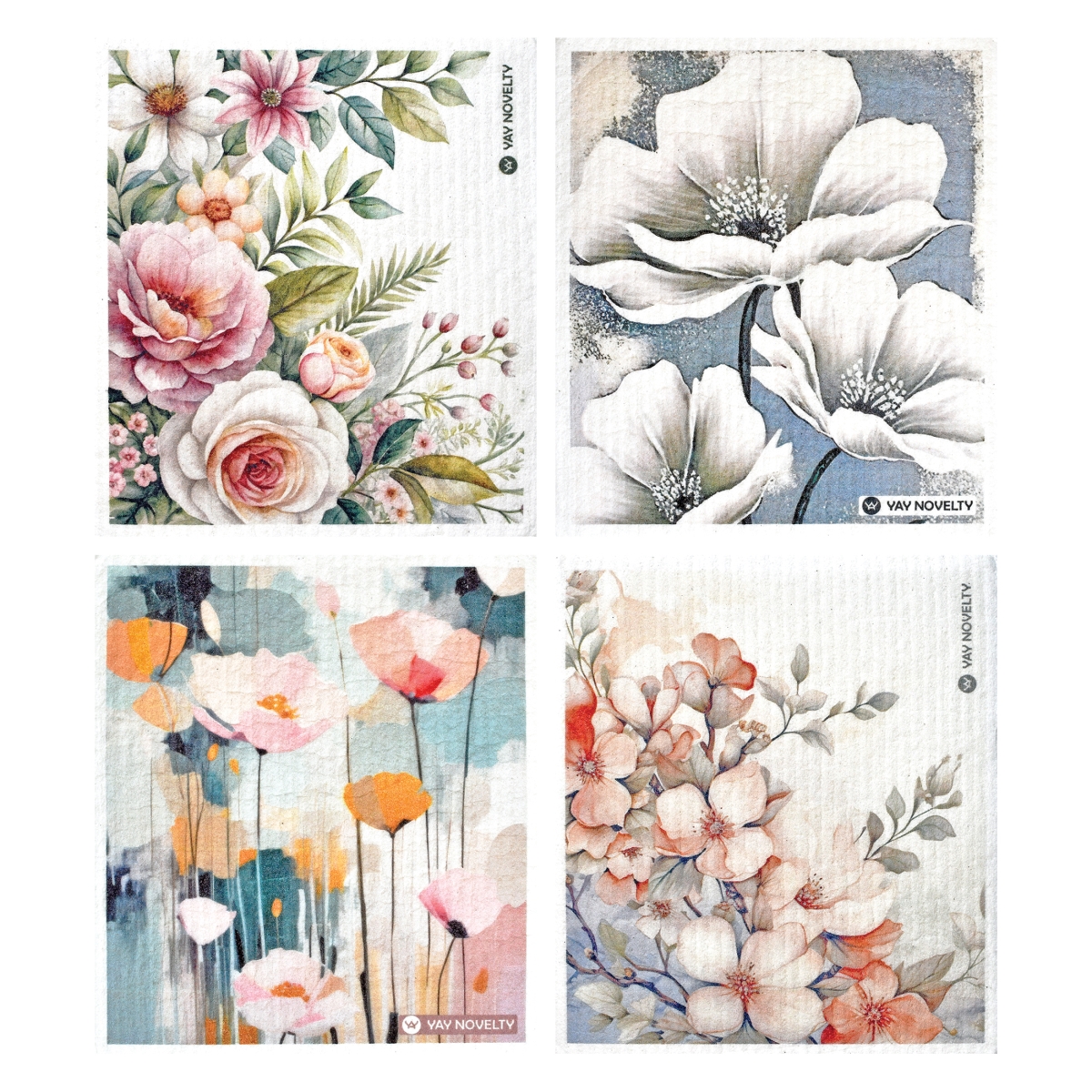 Picture of Yay Novelty 3710 Eco Friendly Swedish Dishcloth for Kitchen&#44; Flower - Pack of 12