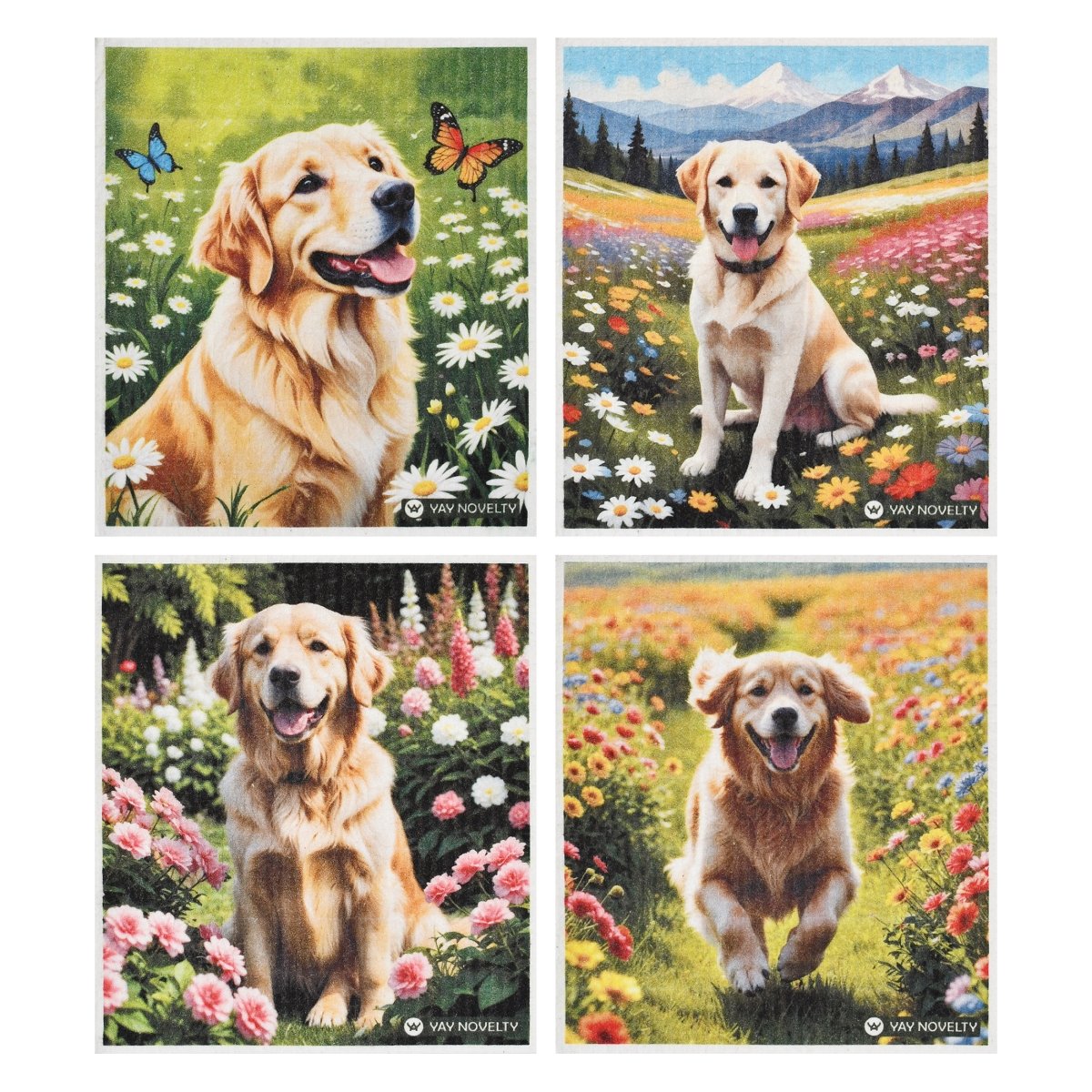Picture of Yay Novelty 3713 Eco Friendly Swedish Dishcloth for Kitchen&#44; Golden Retriever - Pack of 12