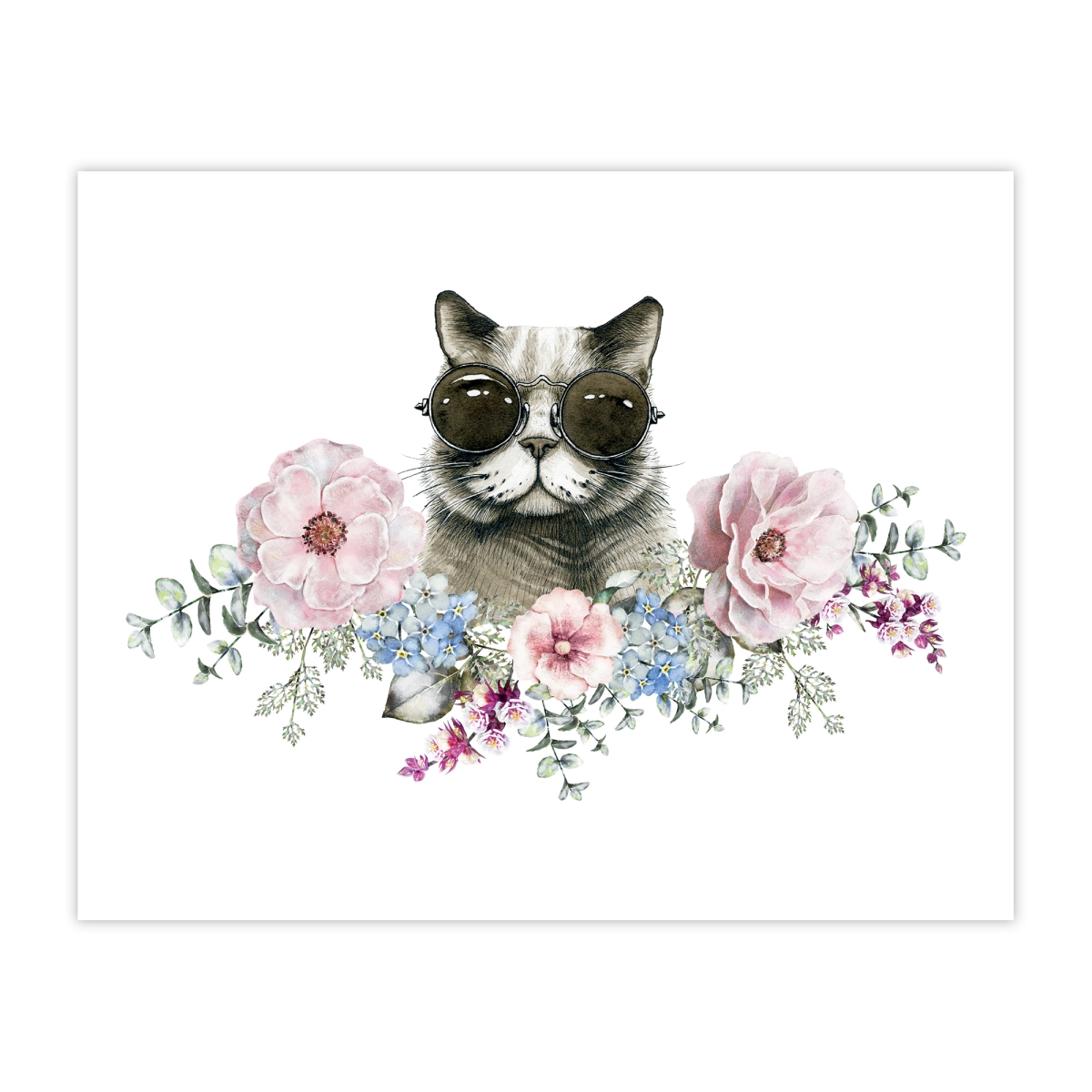 6000 8 x 10 in. Vibrant Prints Canvas Texture Cardstock Wall Art - Cool Cat