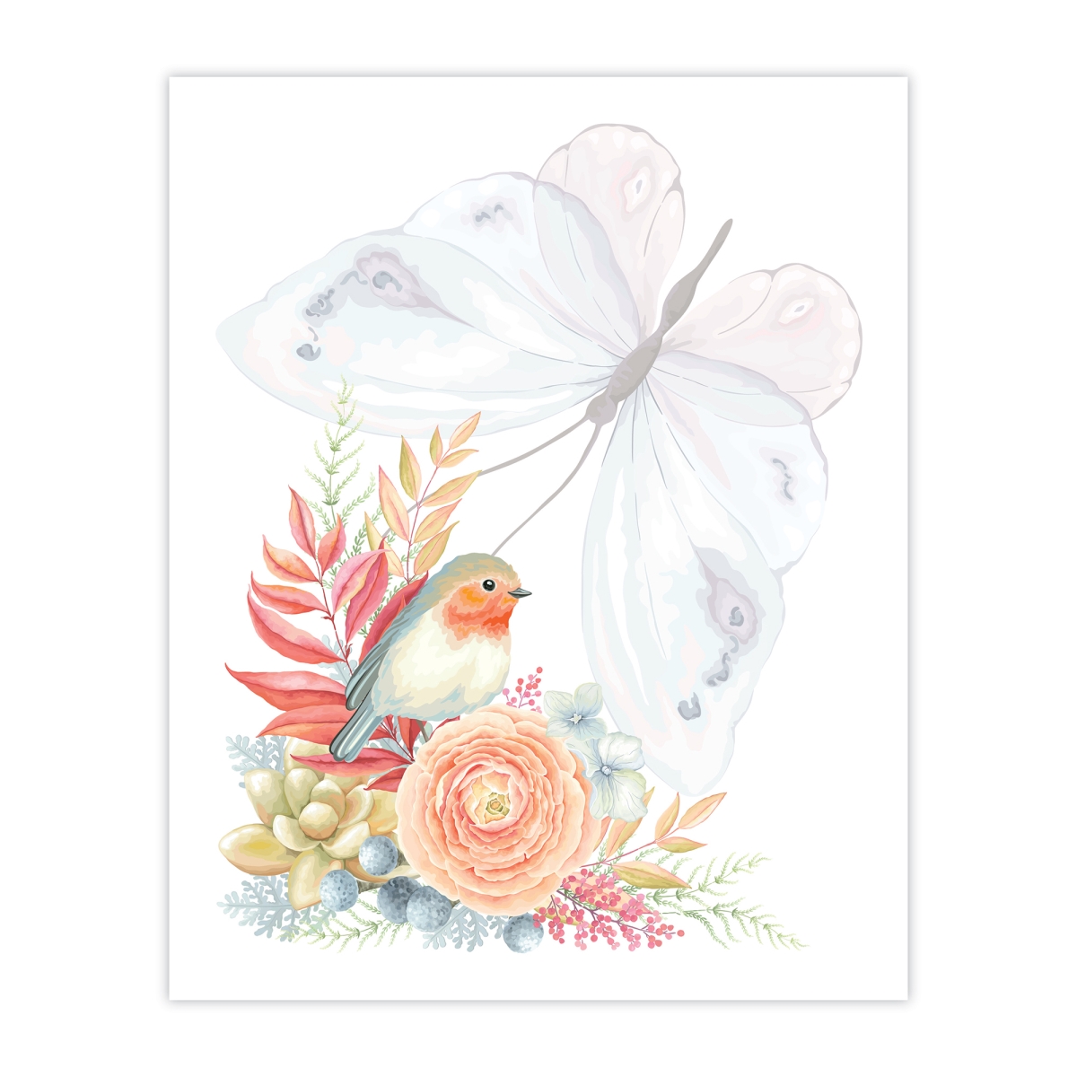 Little Bird Canvas Texture Wall Art - 8 x 10 in. - Vibrant Print