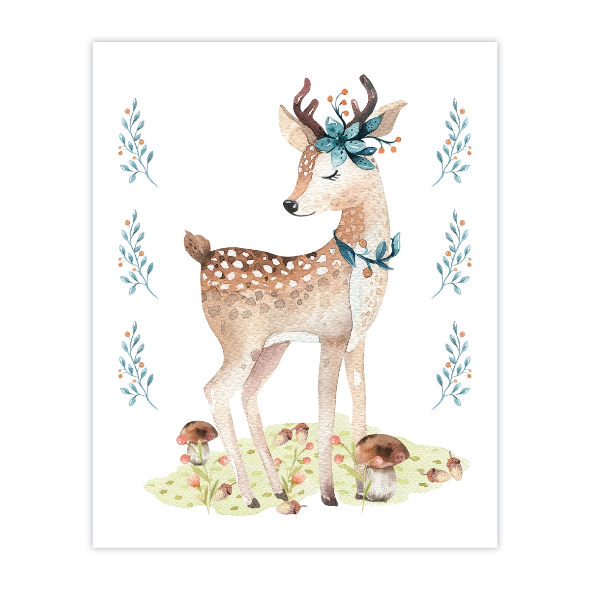 Lady Deer Canvas Texture Wall Art - 8 x 10 in. - High-Quality Print
