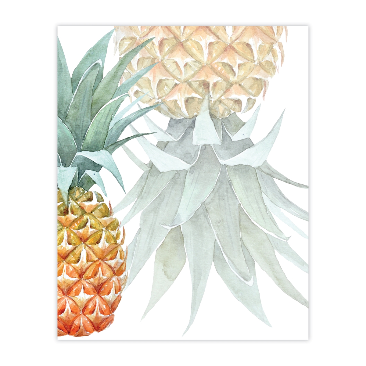 Pineapple Wall Art - Vibrant 8 x 10 in. Canvas Texture Print