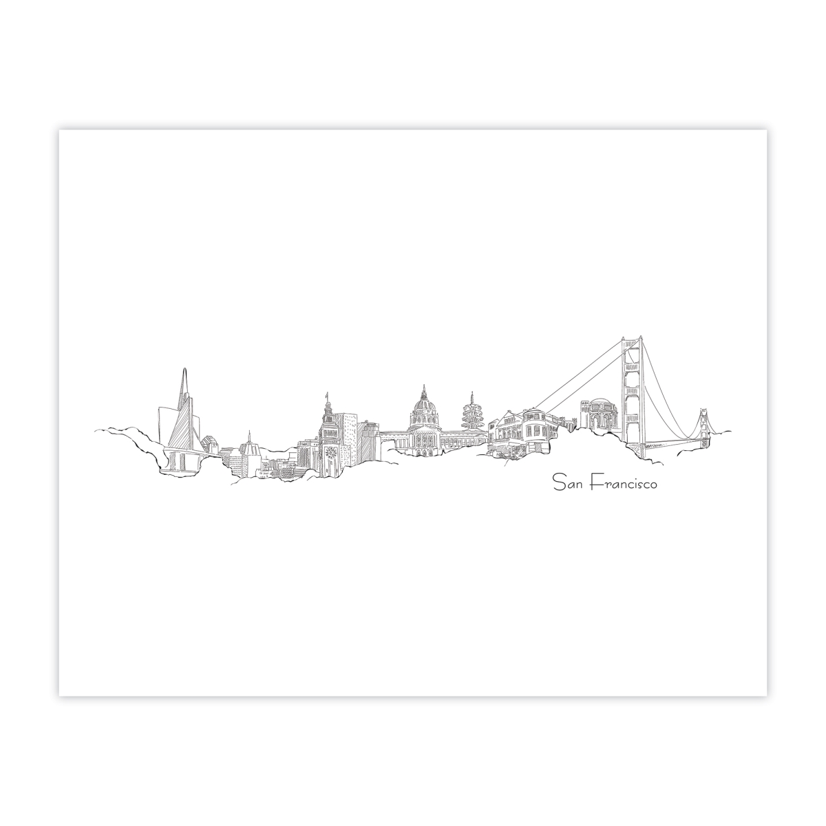 6021 8 x 10 in. Vibrant Prints Canvas Texture Cardstock Wall Art - San Francisco