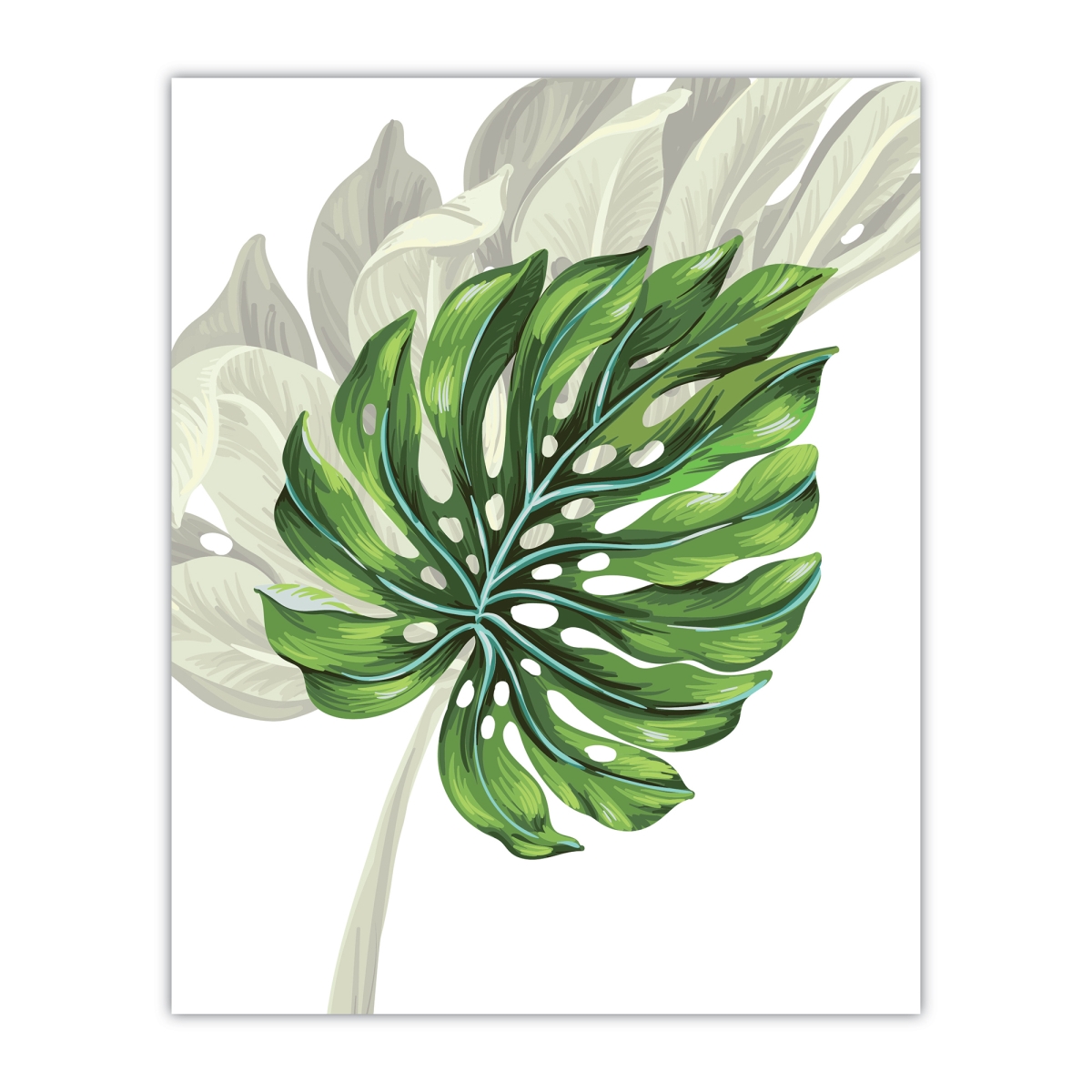 Tropical Leave Canvas Texture Wall Art - 8 x 10 in. - High-Quality Cardstock