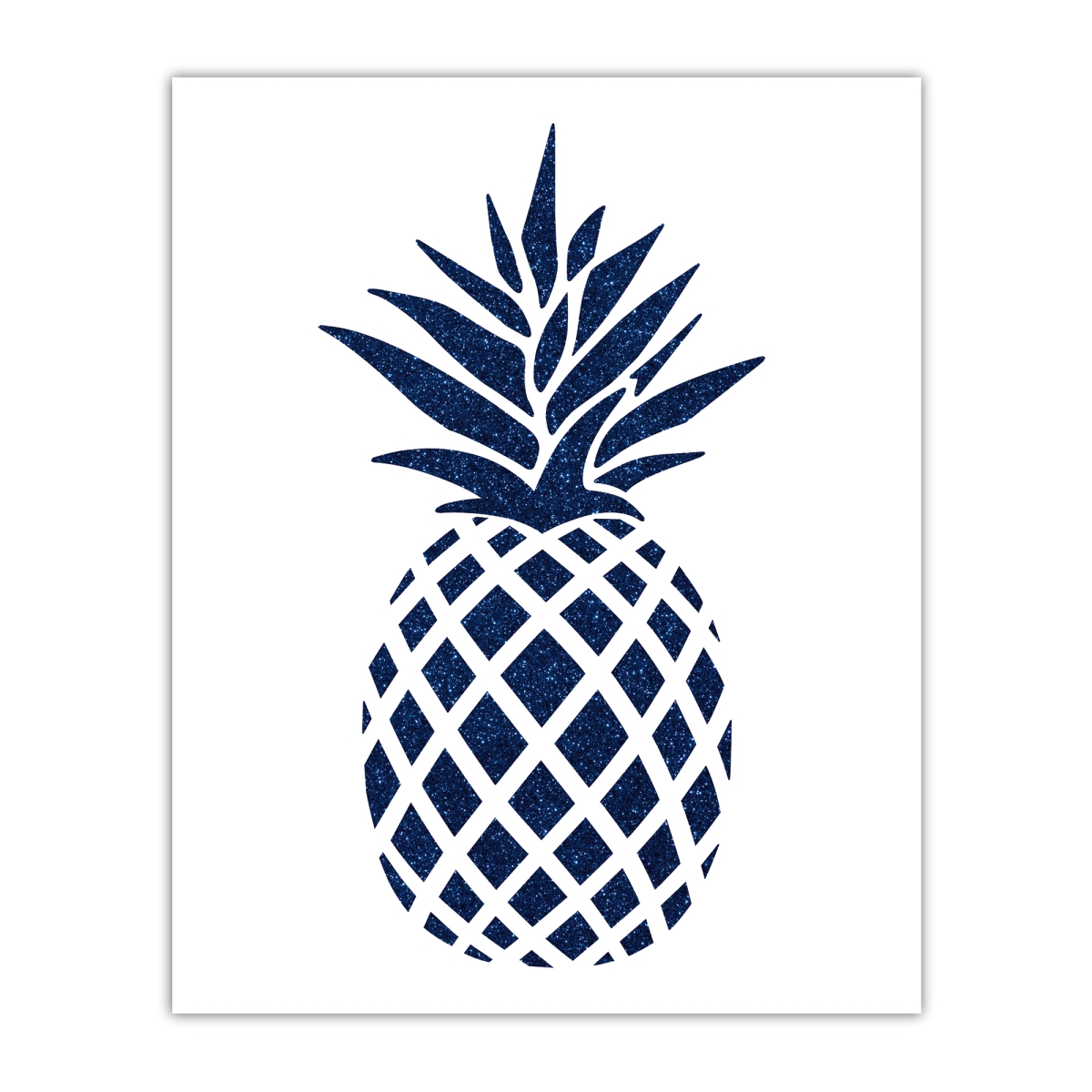 Vibrant Canvas Wall Art - Navy Glitter Pineapple - 8 x 10 in. - Made in USA