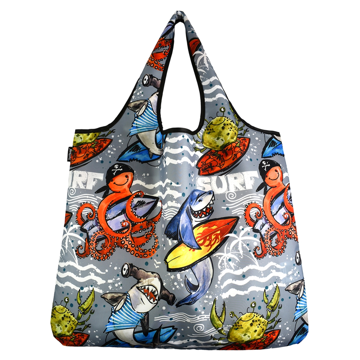 J4397 Jumbo Eco Friendly Stylish Tote Large Excellent Versatile Reusable Shopping Bag - Sea Surfing