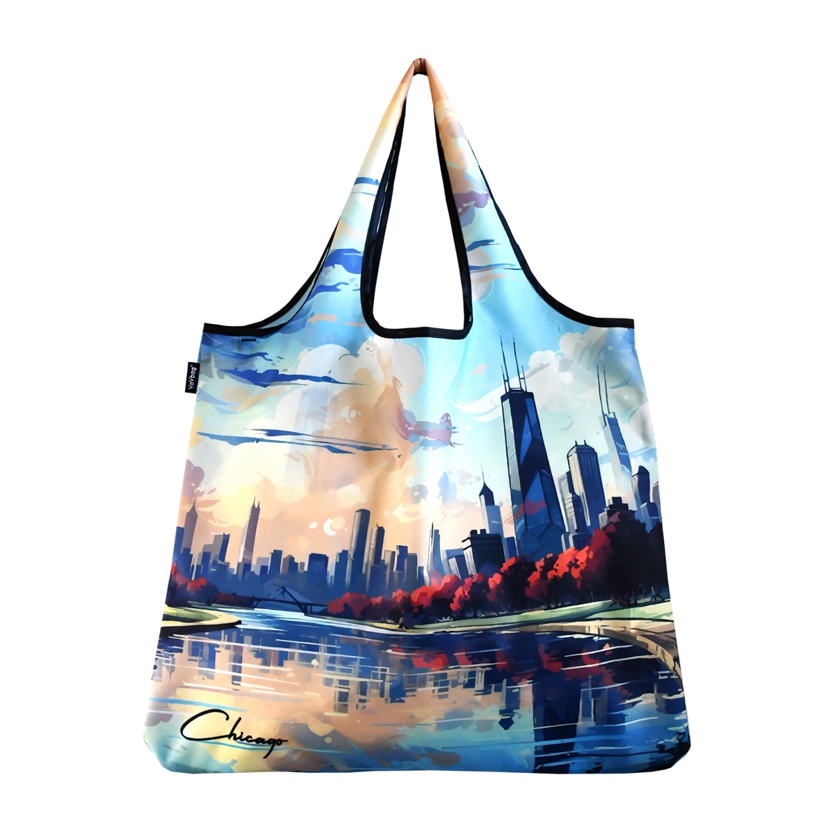 J4446 Jumbo Eco Friendly Stylish Tote Large Excellent Versatile Reusable Shopping Bag - Chicago City