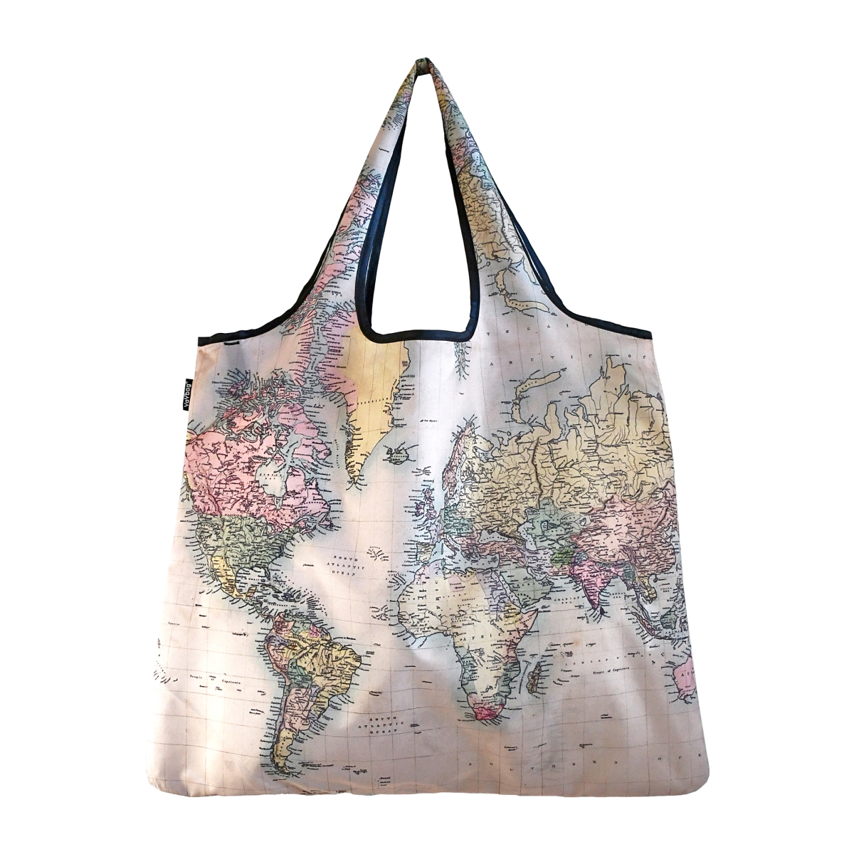 J4442 Jumbo Eco Friendly Stylish Tote Large Excellent Versatile Reusable Shopping Bag - World Map