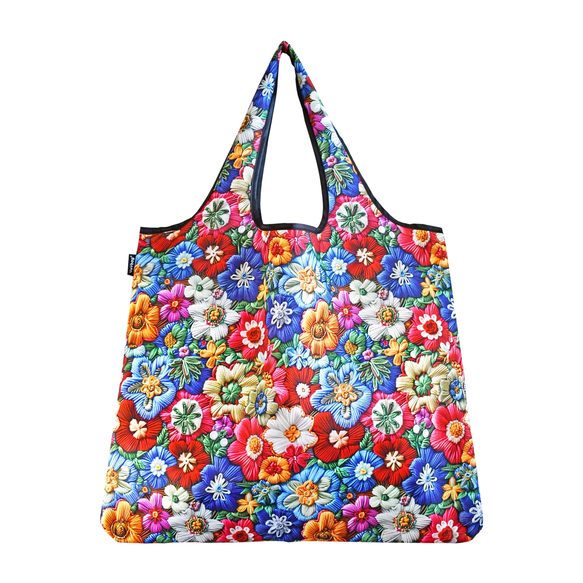 J4439 Jumbo Eco Friendly Stylish Tote Large Excellent Versatile Reusable Shopping Bag - Embroidery Floral
