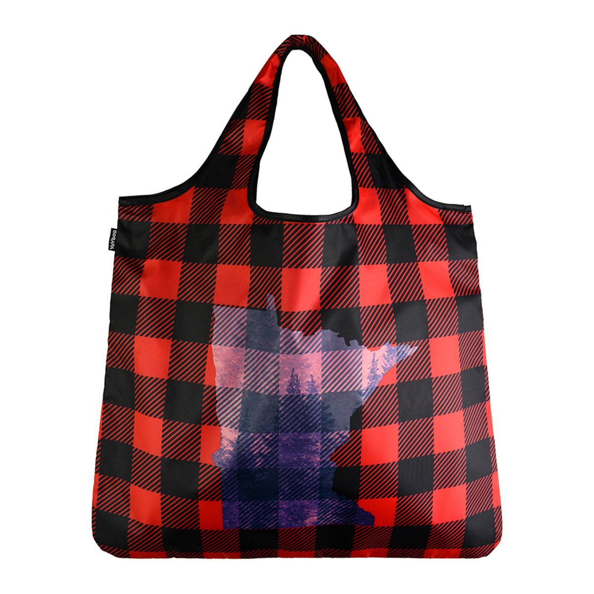 4338 Original Eco Friendly Stylish Tote Large Excellent Versatile Reusable Shopping Bag - Minnesota Plaid