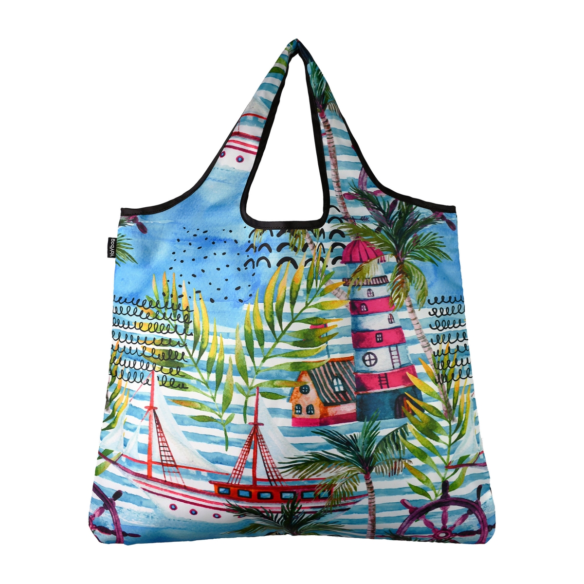 4346 Original Eco Friendly Stylish Tote Large Excellent Versatile Reusable Shopping Bag - Lighthouse
