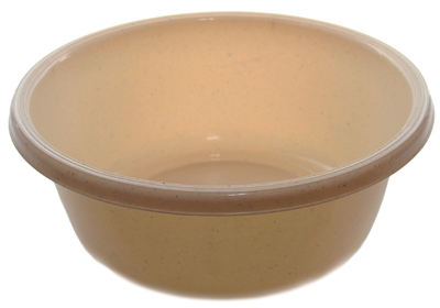 1148bwd Round Plastic Wash Basin - Beige With Dots