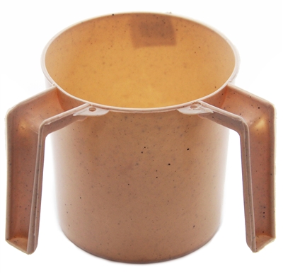 ba157bwd Plastic Round Wash Cup - Beige With Dots