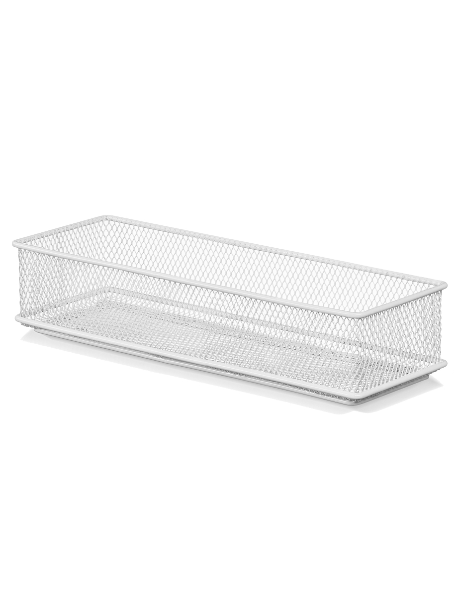 2523vc Mesh Drawer Cabinet & Shelf Organizer Bins with School Supply Holder Office Desktop Organizer Basket, White - 2 x 3 x 9 in.