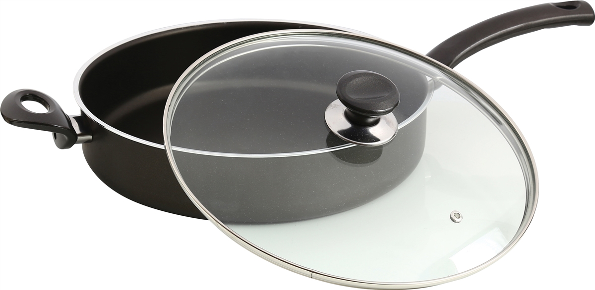 Picture of YBM Home ost30 Mehtap Saute Pan with Lid & Two Handles&#44; Black