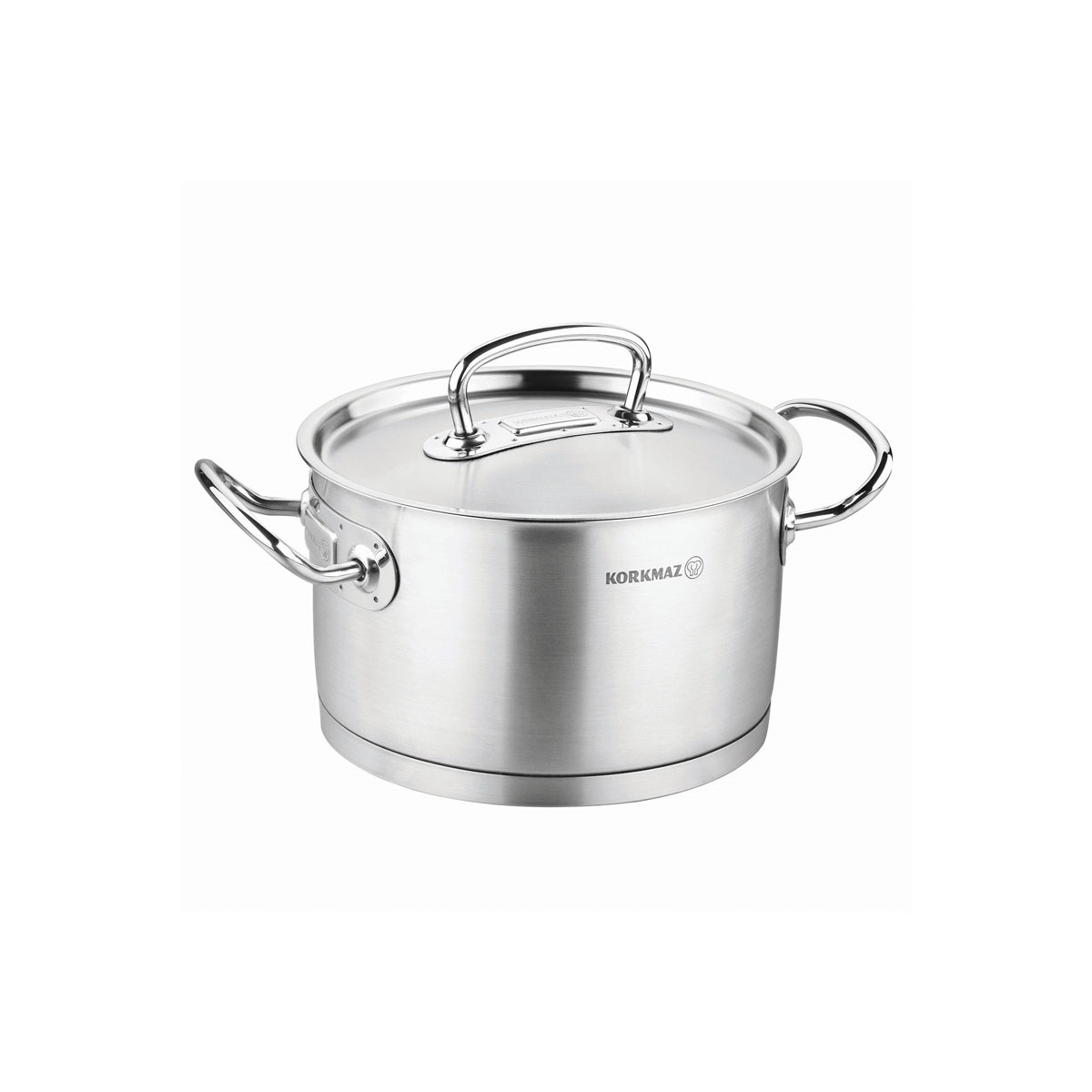 Picture of YBM Home a1161 9.4 in. Dia. x 3.9 in. Korkmaz Stainless Steel Stockpot with Lid & Handles&#44; Silver