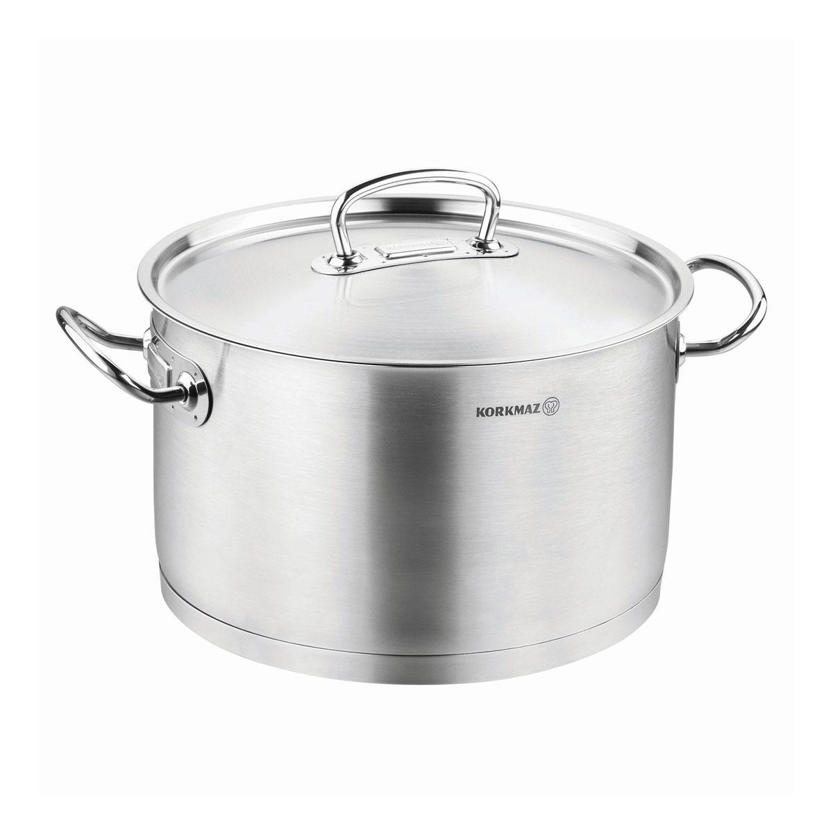 Picture of YBM Home a1163 9.4 in. Dia. x 3.9 in. Korkmaz Stainless Steel Stockpot with Lid & Handles&#44; Silver