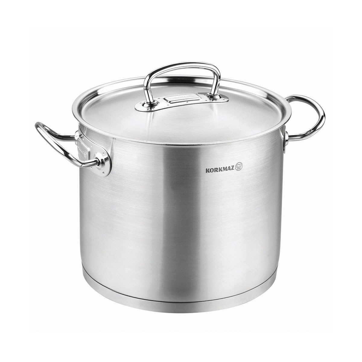 Picture of YBM Home a1166 9.4 in. Dia. x 3.9 in. Korkmaz Stainless Steel Stockpot with Lid & Handles&#44; Silver