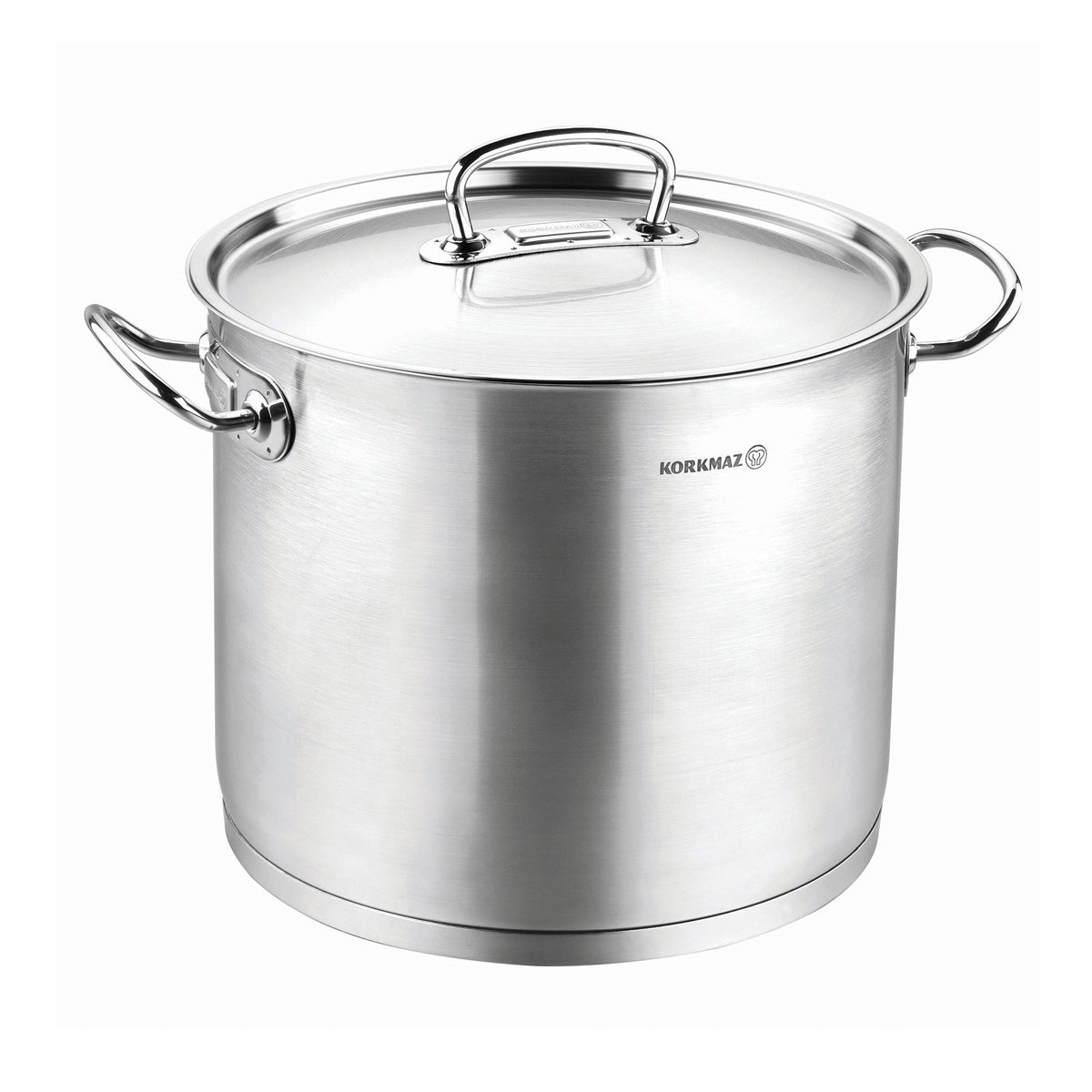 Picture of YBM Home a1167 9.4 in. Dia. x 3.9 in. Korkmaz Stainless Steel Stockpot with Lid & Handles&#44; Silver