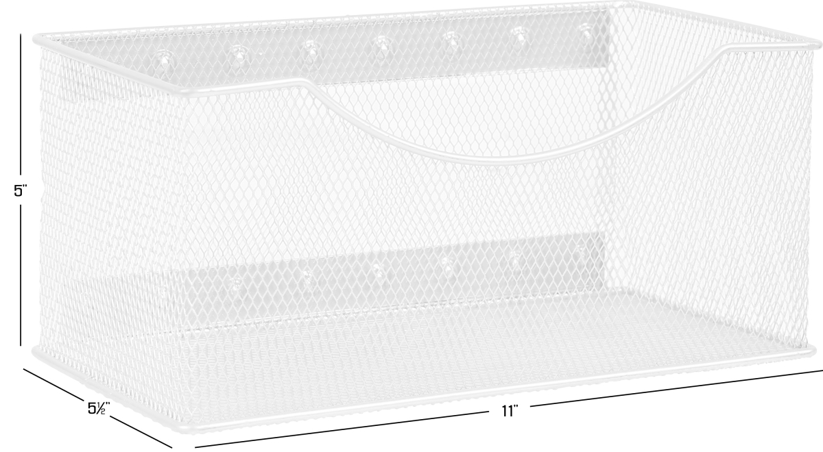 Picture of YBM Home 2248vc Wire Mesh Magnetic Storage Basket, White
