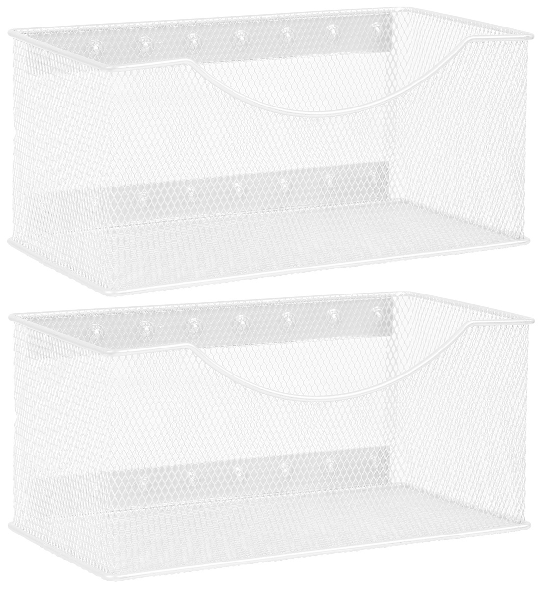 Picture of YBM Home 2248vc-2 Wire Mesh Magnetic Storage Basket, White - Pack of 2