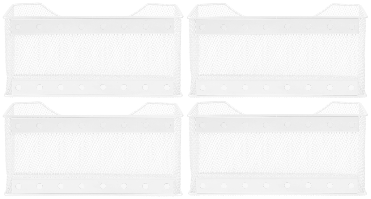 Picture of YBM Home 2248vc-4 Wire Mesh Magnetic Storage Basket, White - Pack of 4
