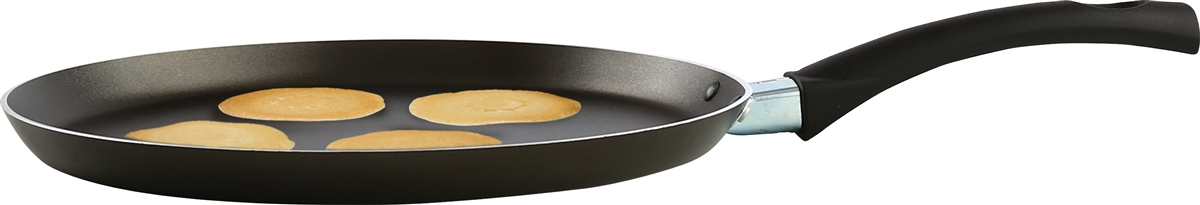 Picture of YBM Home kr9vc 9.5 in. Dia. Home Griddle Cookware Non-Stick Classic Crepe Pan with Riveted Handle, Black - Large