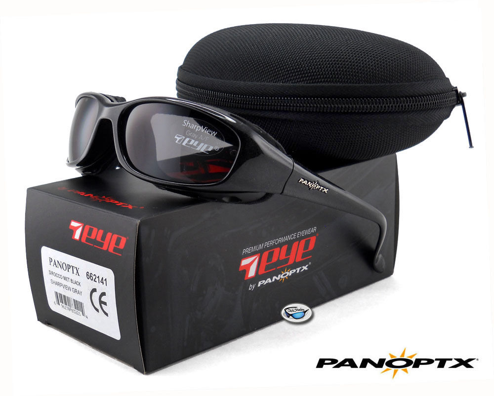 Picture of 7eye by Panoptx 662141 Sirocco Metallic Black with SharpView Gray Lens