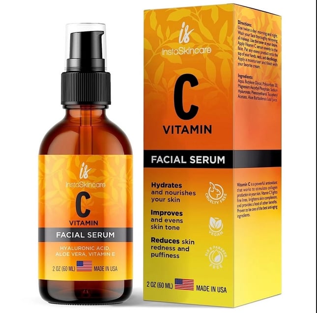 YMK8 Vitamin C Serum for Face with Hyaluronic Acid Vitamin E Best Skin Anti-Aging 2oz -  InstaSkincare