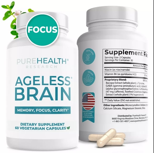 YMK24 Ageless Brain Supplements, Nootropic for Memory and Focus by -  PureHealth Research