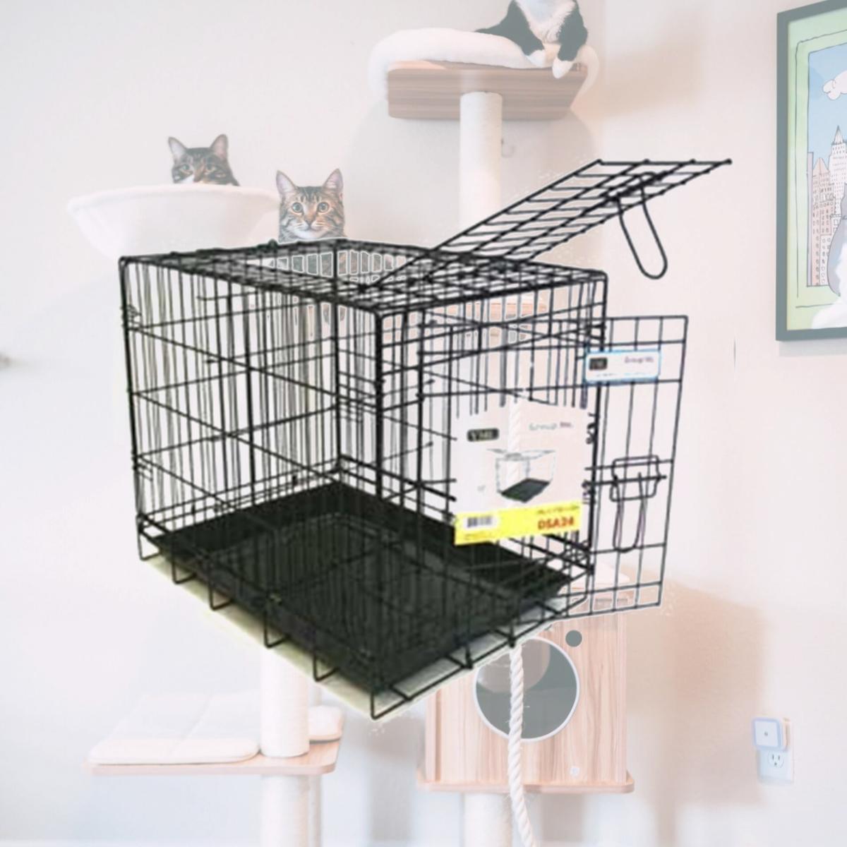 Picture of YML Group DSA24 - Small Animal Cage With Double Doors - Black - 24 x 17 x 20 Inches