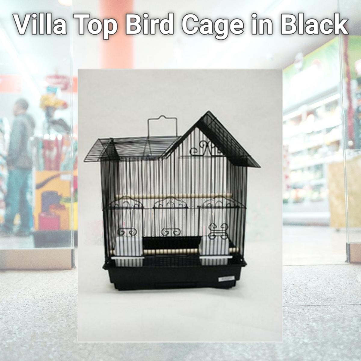Picture of YML 1754BLK Villa Top Bird Cage in Black