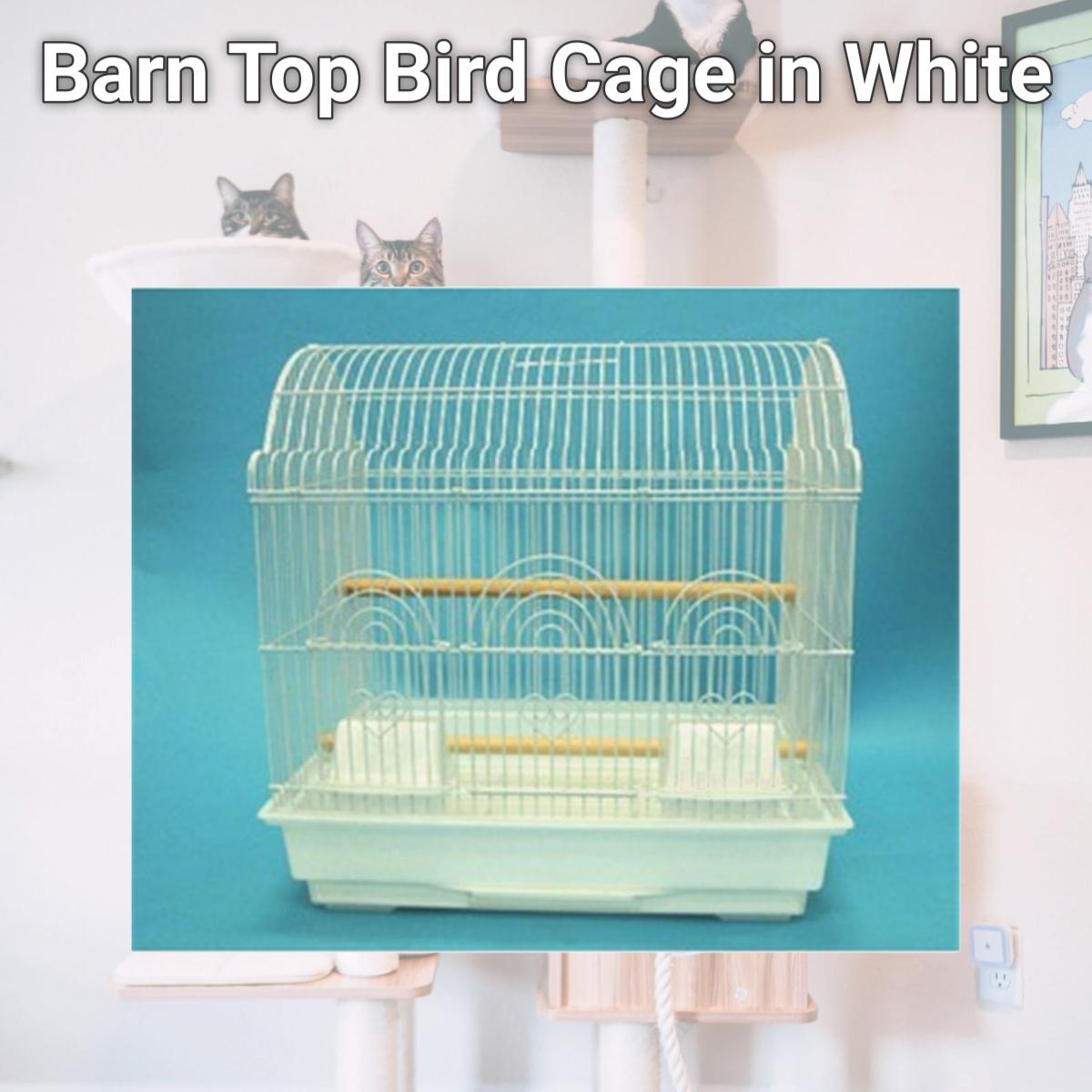 Picture of YML 1784WHT Barn Top Bird Cage in White