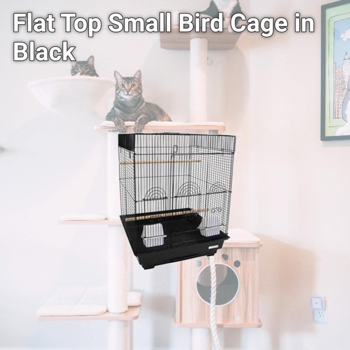 Picture of YML 5924BLK Flat Top Small Bird Cage in Black