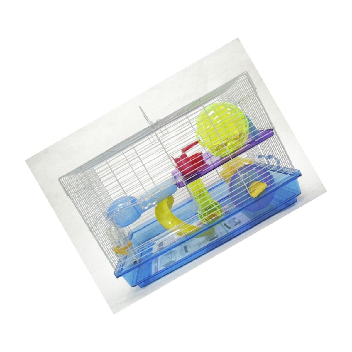 Picture of YML H1812BL 12 in. Clear Plastic Hamster-Mice Cage in Blue
